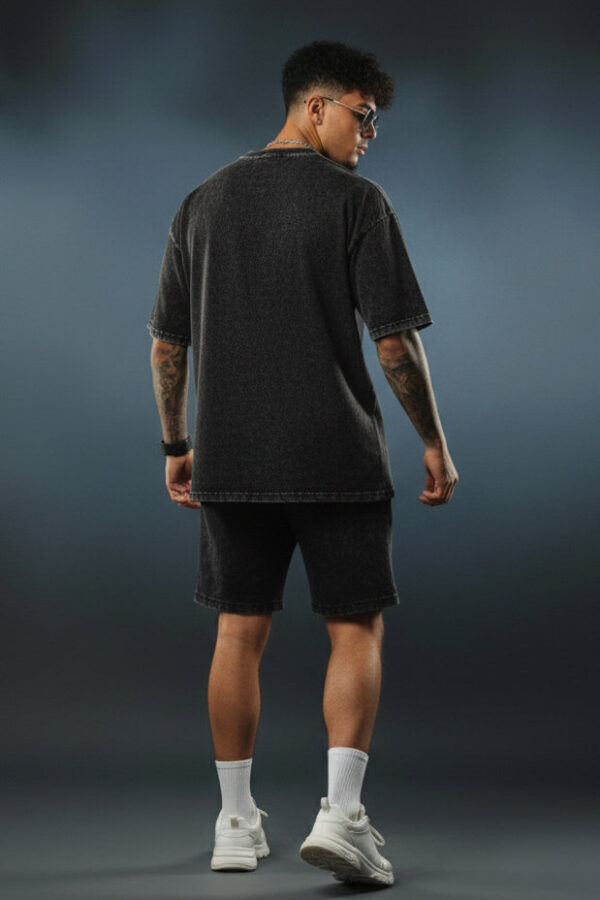 Acid Wash Black Cotton Shorts – Street Smart Comfort