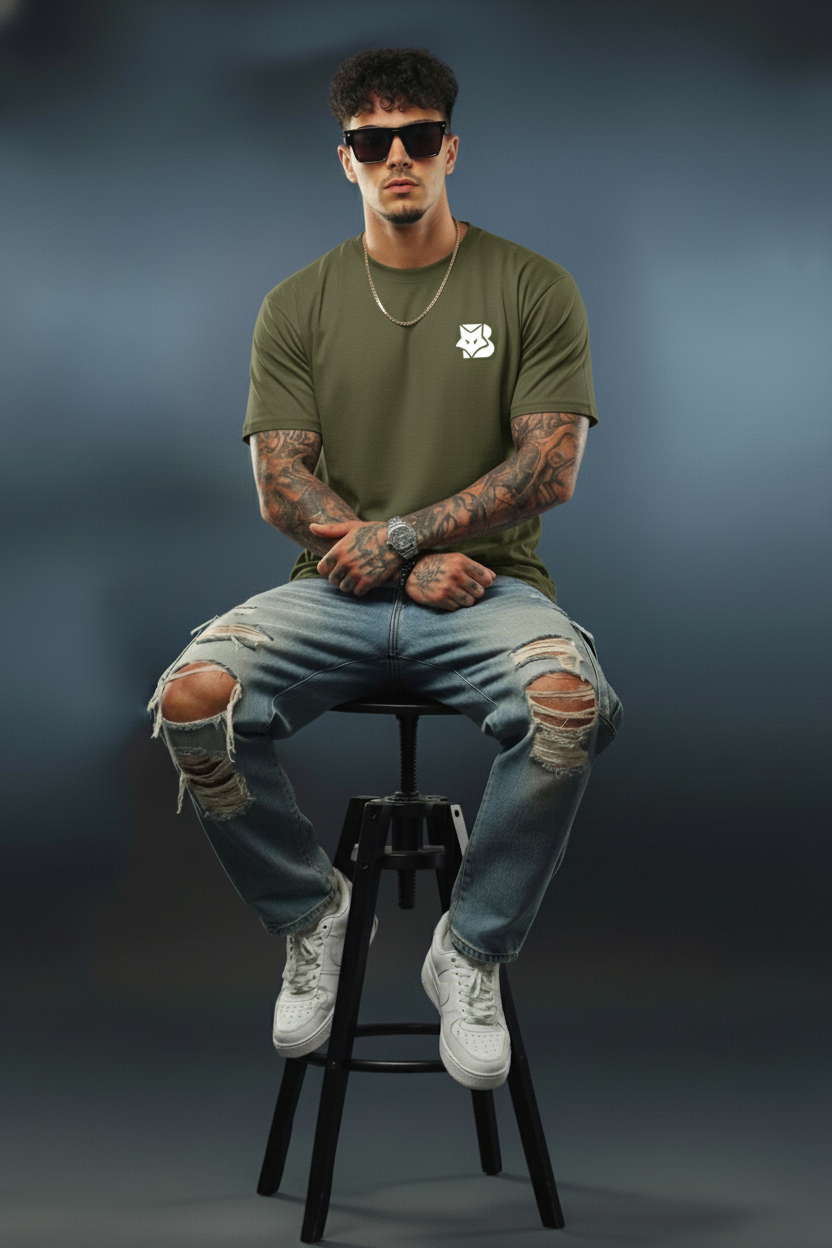 Olive Green Premium Cotton Oversized T-Shirt