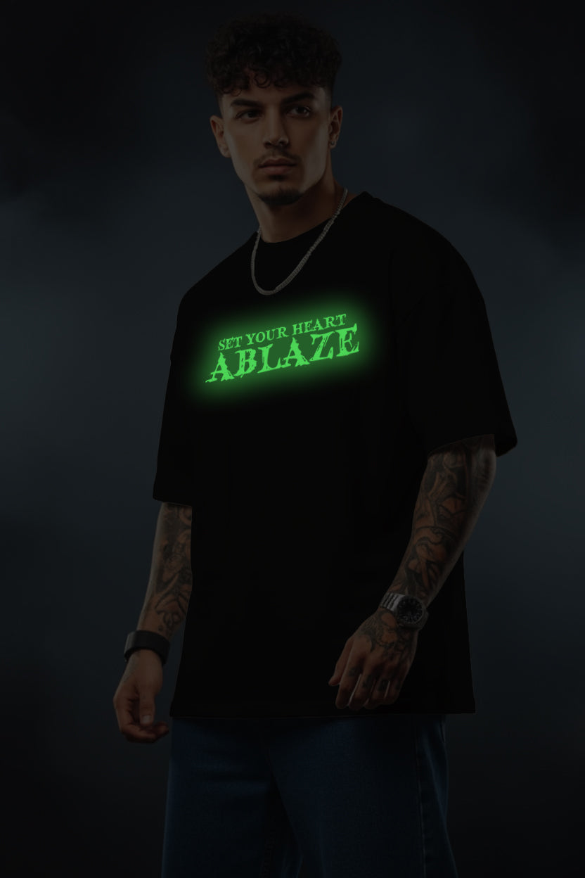 Set Your Heart Ablaze – Glow in Dark Tee