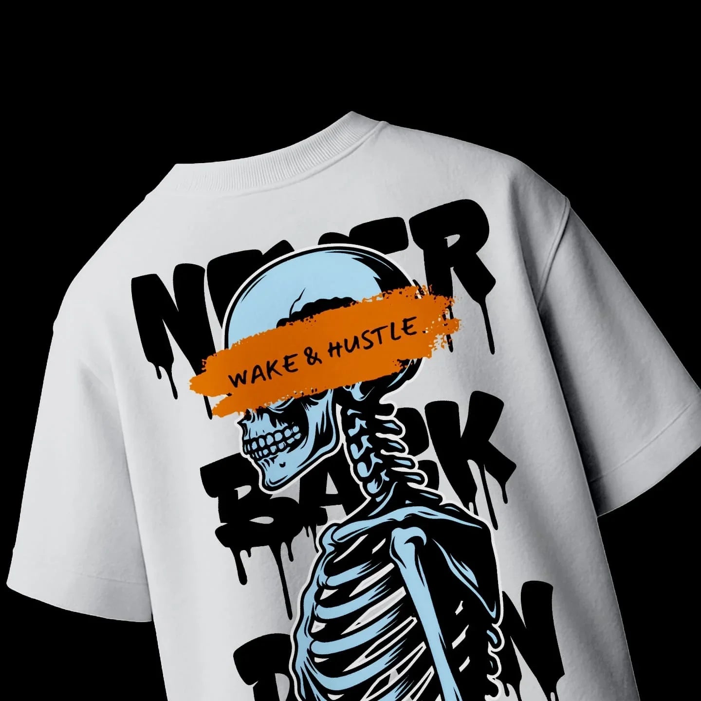 Wake & Hustle – Never Back Down Tee